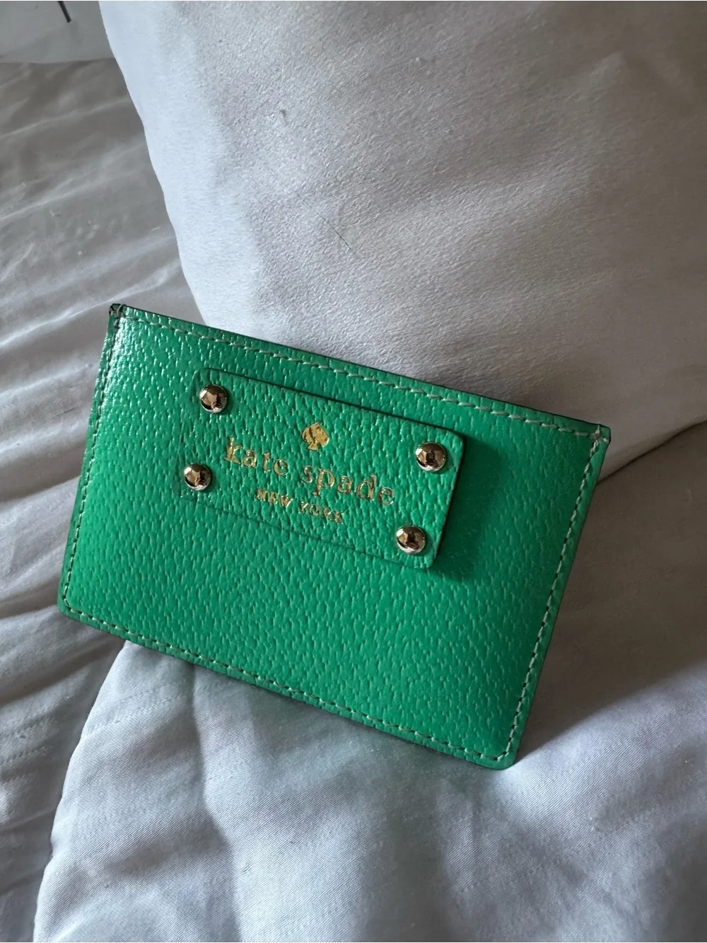 Kate Spade Turquoise Leather Card & ID Holder Wallet NWOT